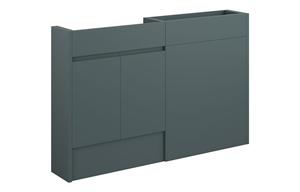 Clarence 1236mm Slim Basin & WC Unit Pack - Matt Green Camo (Oak Cab)